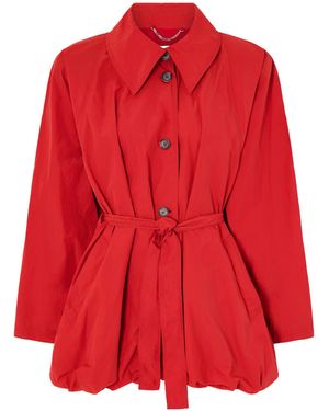 Magda Butrym Belted Crinkled-Shell Jacket - Red