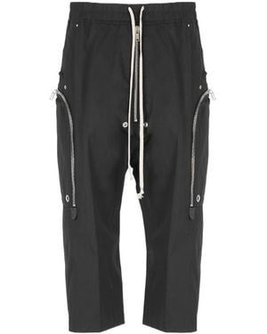 Rick Owens Zip Detailed Drawstring Trousers - Black
