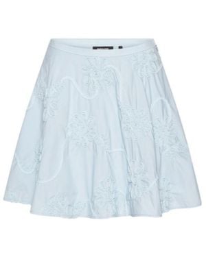 ROTATE BIRGER CHRISTENSEN Berty Textured Floral Mini Skirt - Blue