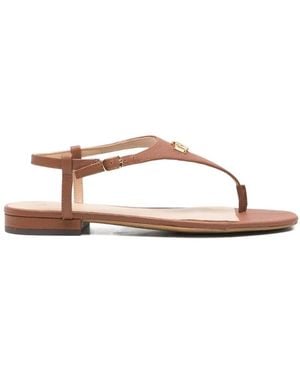 Ralph Lauren Lauren T-Bar Strap Sandals - Brown
