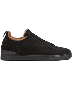 ZEGNA Triple Stitch Sneakers - Black