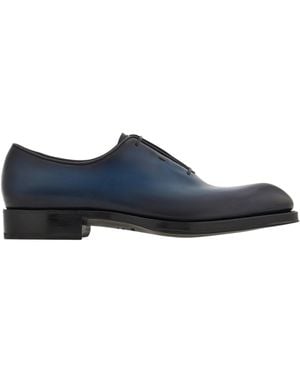 Ferragamo Tramezza Oxford With Covered Laces - Blue