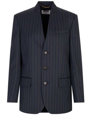 Moschino Long-Sleeved Suit Jacket - Blue