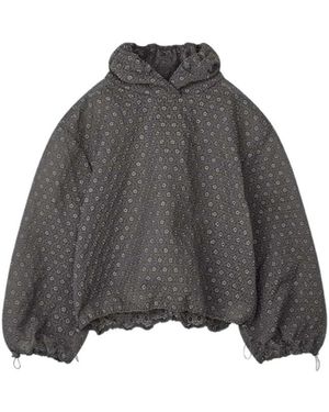 Cecilie Bahnsen Embroidered Hooded Top - Grey