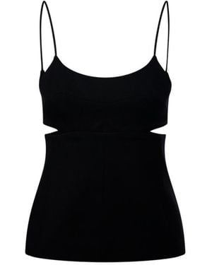 Victoria Beckham Cut-Out Detailed Scoop Neck Tank Top - Black