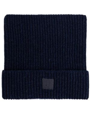 Acne Studios Ribbed Knit Hat - Blue