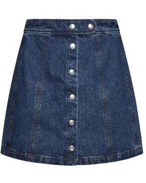 A.P.C. A-Line Denim Miniskirt - Blue