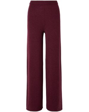 The Elder Statesman Juniper Cashmere Wide-Leg Casual Trousers - Red