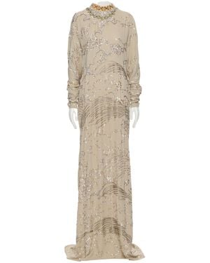 Valentino Long-Sleeved Dress - Natural