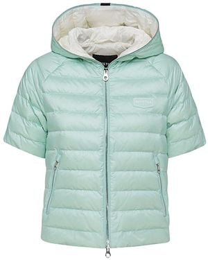 Duvetica Vernia Logo Patch Short Sleeve Puffer Jacket - Green