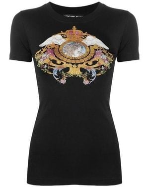 Versace Jeans Couture Graphic Print Cotton T-Shirt - Black