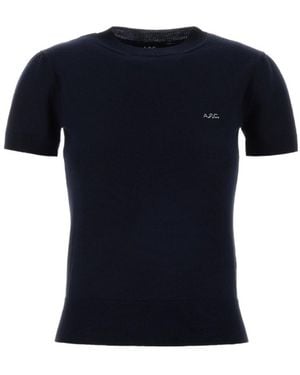 A.P.C. Gia Short-Sleeve Knitted Top - Black
