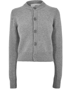 Ami Paris Knit Cardigan - Gray