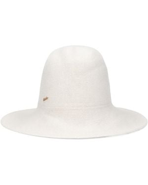 Borsalino Ribbed-Knit Hat - White