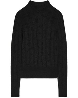 Dries Van Noten Mock Neck Knitted Jumper - Black