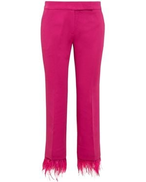 Michael Kors Michael Feather Detailed Stretch Trousers - Pink