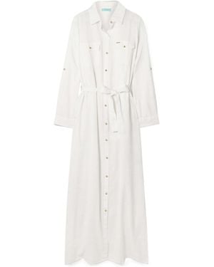 Melissa Odabash Blend Maxi Shirt Dress - White