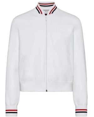 Thom Browne Browne 65 Intarsia Bomber Jacket - White
