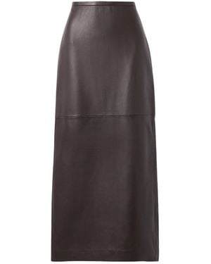 Co. Back Slit Midi Skirt - Brown