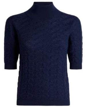 Etro Wool Mock-Neck Jumper With Paisley Detailing - Blue