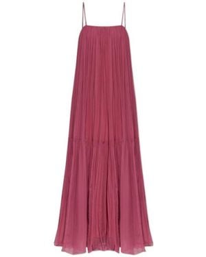 Chloé Chloé Pleated Spaghetti Strap Maxi Dress - Purple
