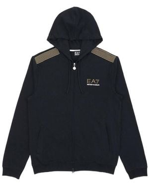 EA7 Logo Zipper Casual Jacket - Blue