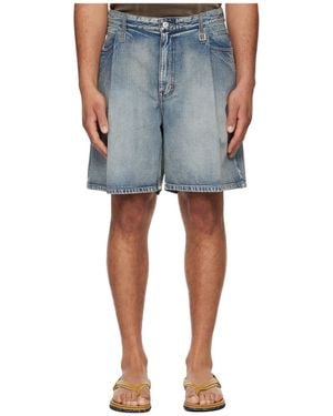 WOOYOUNGMI Pleated Denim Shorts - Blue