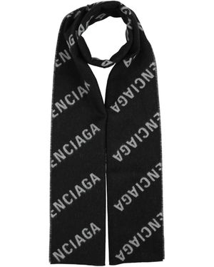 Balenciaga Wool Scarf - Black