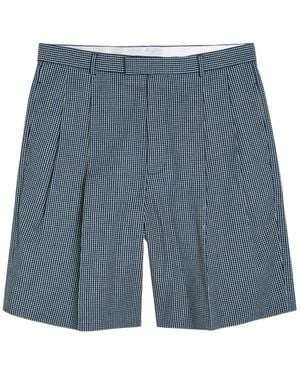 Givenchy Checked Cotton Shorts - Blue