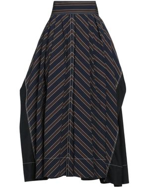 Tory Burch Striped Pleated Skirt - Black