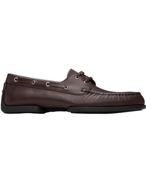 Jil Sander Ruched Detailed Loafers - Brown