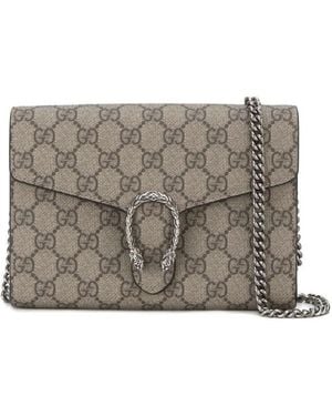 Gucci Gg Supreme Chain Wallet - Grey