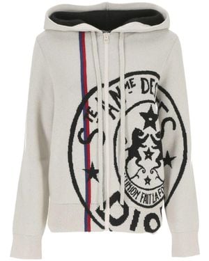 Dior Long-Sleeved Knitted Cardigan - White