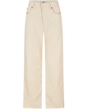 Fendi Highwaisted Straightleg Pants - White