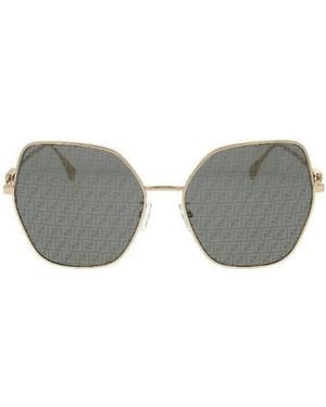 Fendi Baguette Logo Butterfly Frame Sunglasses - Gray