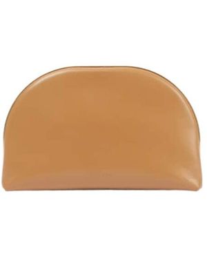 The Row Sylvia Leather Clutch - Natural