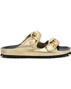 Officine Creative Knotted Double-Strap Sandals - Metallic