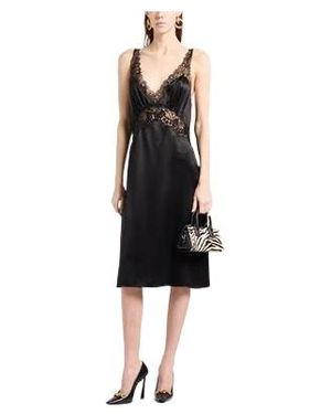 Saint Laurent Solid-Color Satin Spaghetti Strap Dress - Black