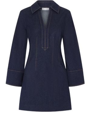 Veronica Beard Raymond Denim Mini Dress - Blue