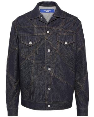 Junya Watanabe Button-Down Long-Sleeved Denim Jacket - Blue
