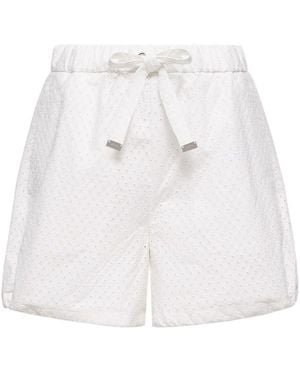 Moncler Logo-Patch Elasticated Waistband Shorts - White