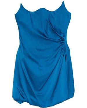 GIUSEPPE DI MORABITO Draped Sleeveless Dress - Blue