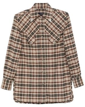 The Seafarer Check-Pattern Western Shirt - Brown