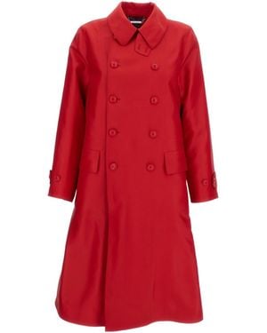 Ralph Lauren Raquel Double-Breasted Satin Coat - Red