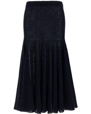 Magda Butrym Elastic-Waistband Flared Midi Skirt - Blue