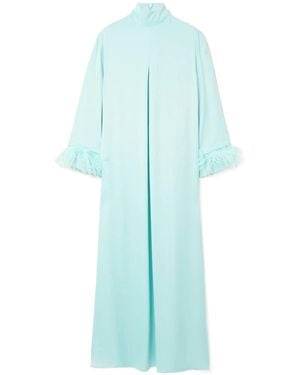 Sleeper Crepe Turtleneck Maxi Dress - Blue