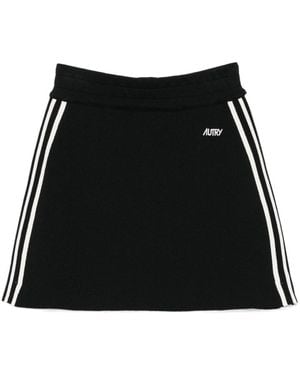 Autry Striped Detail Skirt - Black
