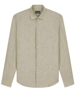 Emporio Armani Long-Sleeve Button-Fastening Shirt - Natural