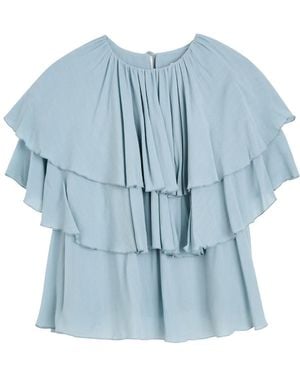 By Malene Birger Nina Ruffled Blouse - Blue