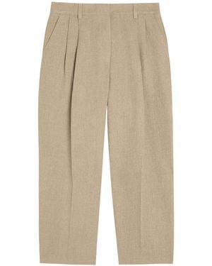 TOTEME Pleated Tapered-Leg Linen Pants - Natural